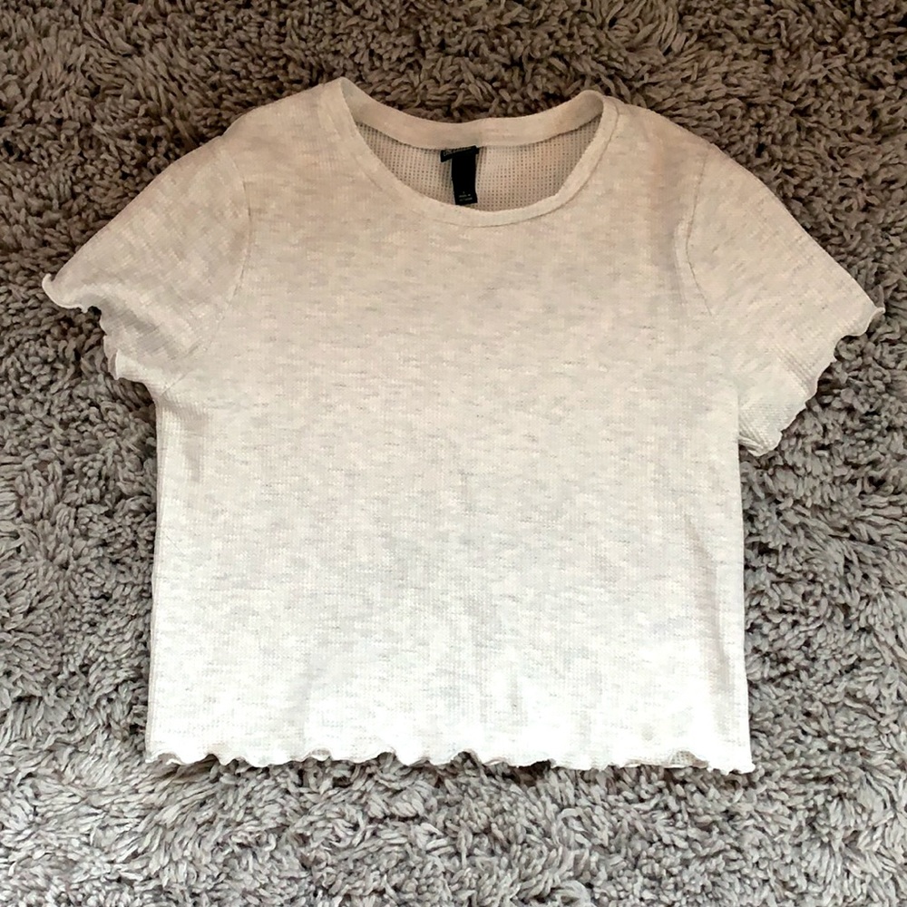 White cropped t-shirt from Target. Size: Kids L